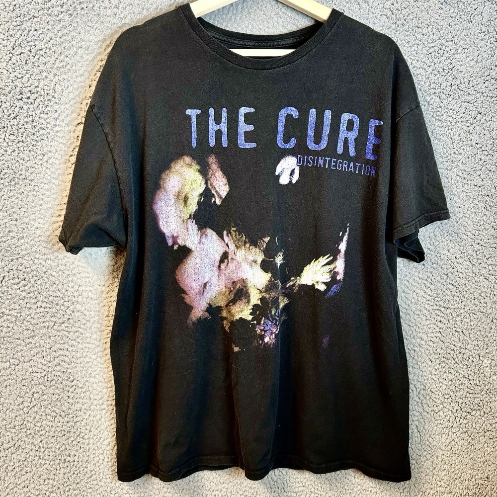 Vintage The Cure Shirt Mens XL Black Disintegration 2022 Tour Concert Tee Goth